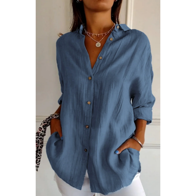 Joy - Casual Button-Down Beach Shirt for Women | Long Sleeves