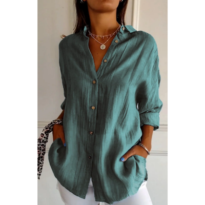 Joy - Casual Button-Down Beach Shirt for Women | Long Sleeves