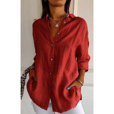 Joy - Casual Button-Down Beach Shirt for Women | Long Sleeves