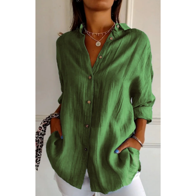 Joy - Casual Button-Down Beach Shirt for Women | Long Sleeves