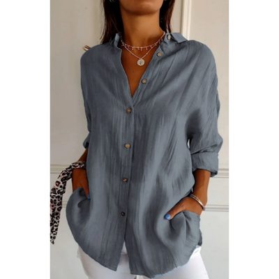 Joy - Casual Button-Down Beach Shirt for Women | Long Sleeves