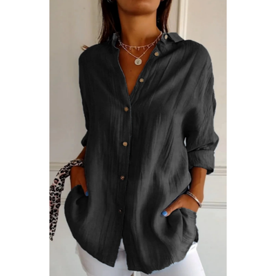 Joy - Casual Button-Down Beach Shirt for Women | Long Sleeves