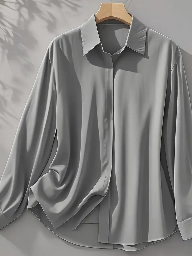 Jenna |  Elegant Long Sleeve Button Down Shirt