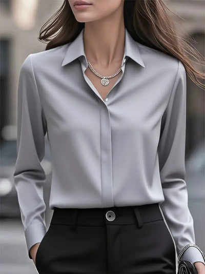 Jenna |  Elegant Long Sleeve Button Down Shirt