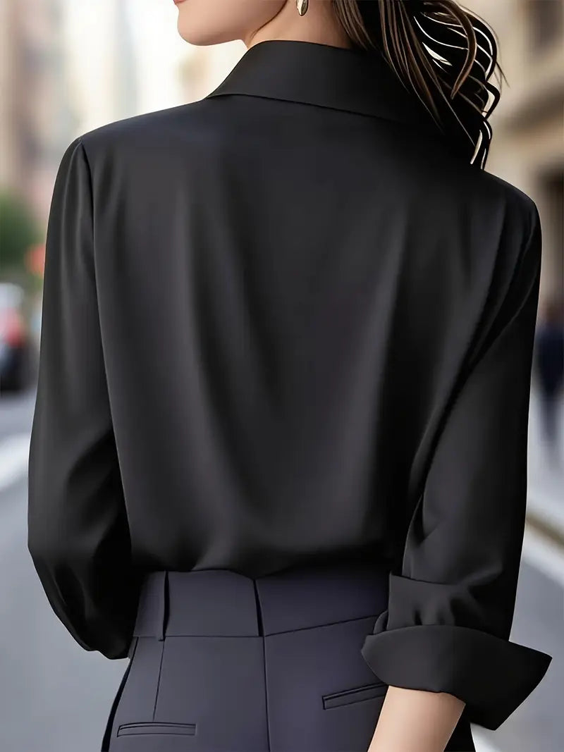 Jenna |  Elegant Long Sleeve Button Down Shirt