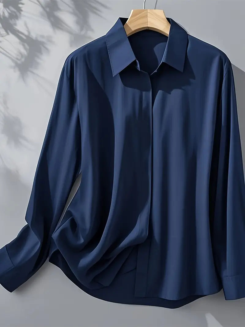 Jenna |  Elegant Long Sleeve Button Down Shirt