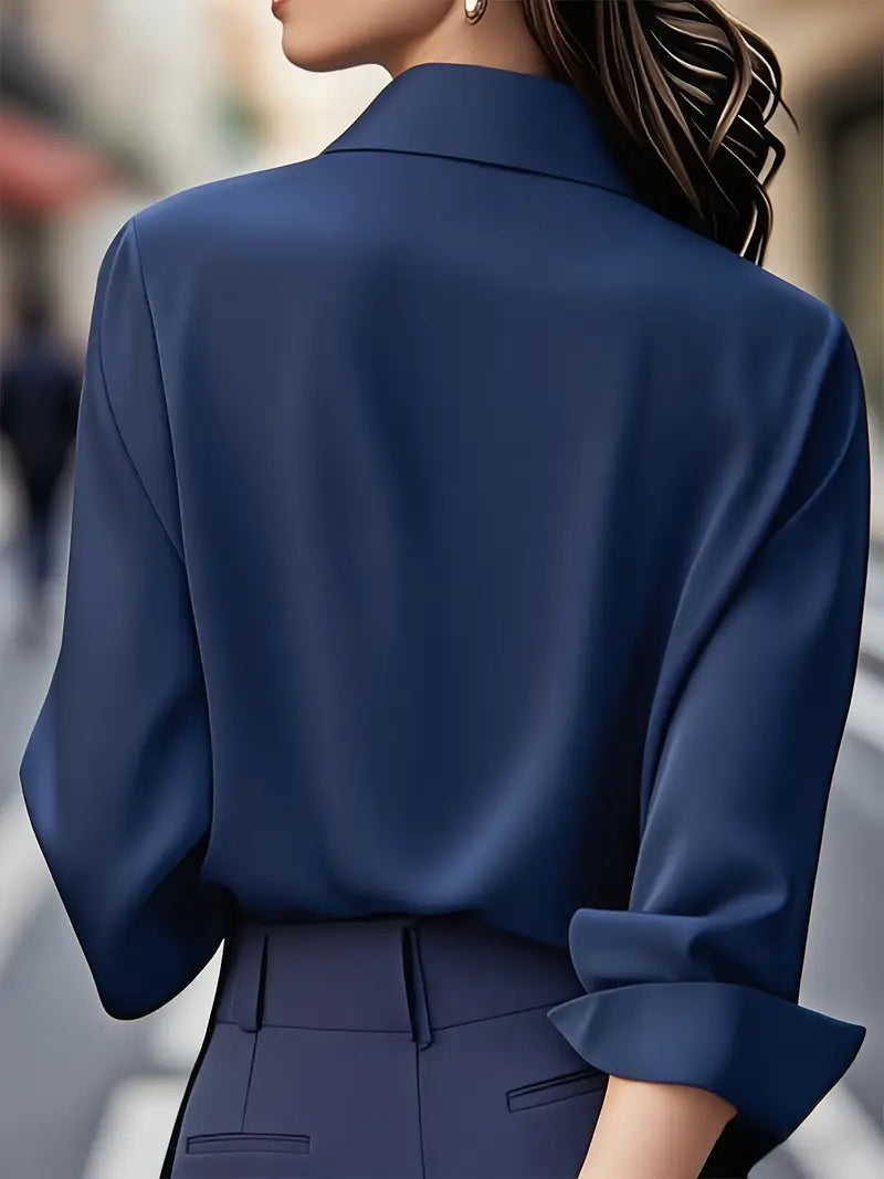 Jenna |  Elegant Long Sleeve Button Down Shirt