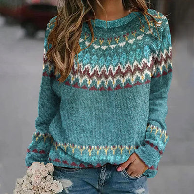 Norwegian Knit Women’s Sweater – Warm and Comfortable in Blue