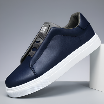JAY| Navy Leather Sneakers
