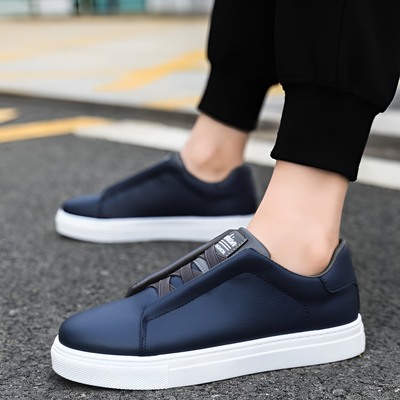 JAY| Navy Leather Sneakers