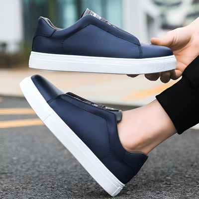 JAY| Navy Leather Sneakers
