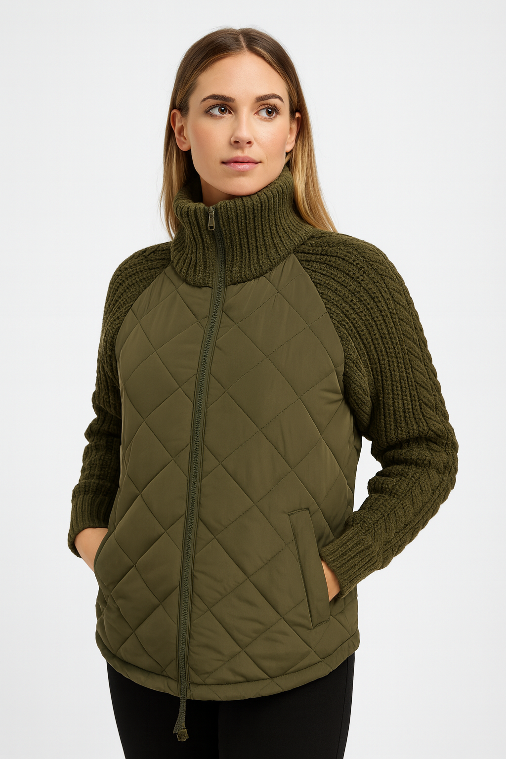 KATJA Women’s Knitted Patchwork Puffer Jacket