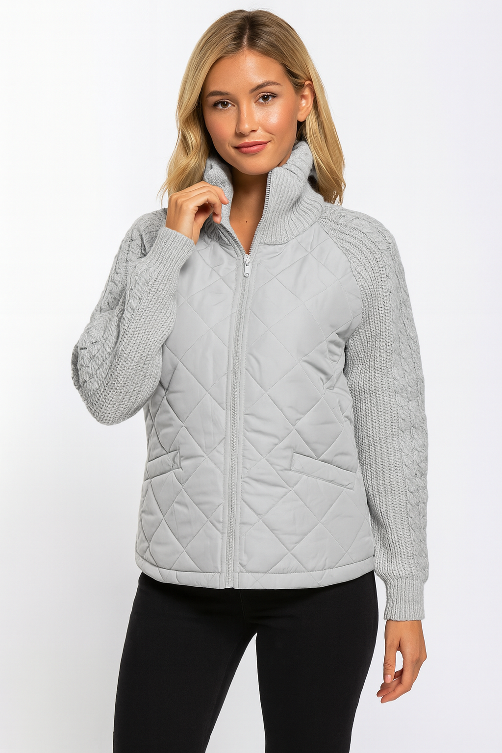 KATJA Women’s Knitted Patchwork Puffer Jacket