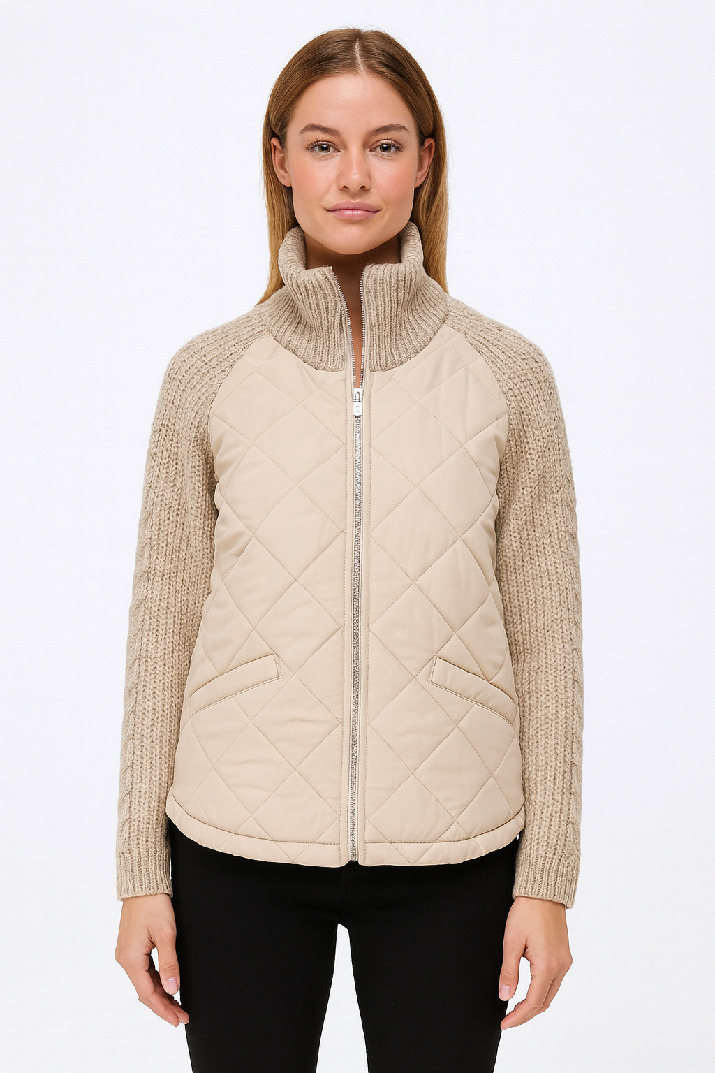 KATJA Women’s Knitted Patchwork Puffer Jacket