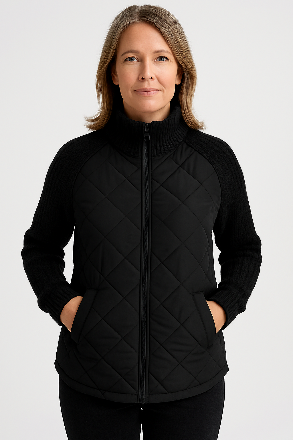 KATJA Women’s Knitted Patchwork Puffer Jacket