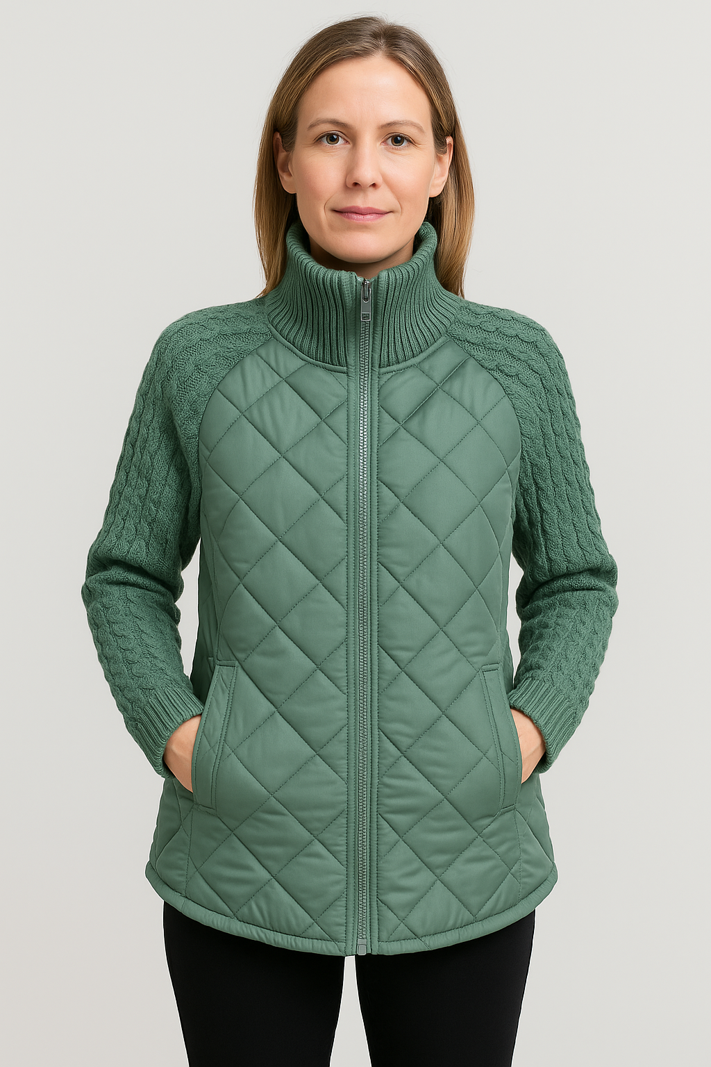 KATJA Women’s Knitted Patchwork Puffer Jacket