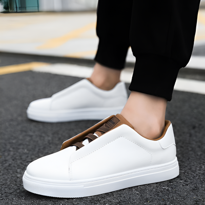 JAY| Navy Leather Sneakers