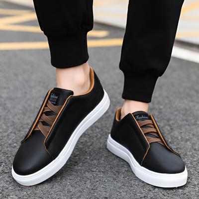 JAY| Navy Leather Sneakers