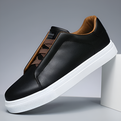 JAY| Navy Leather Sneakers