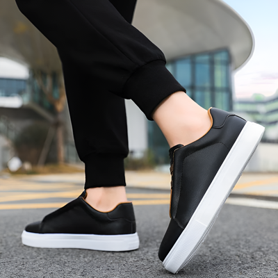 JAY| Navy Leather Sneakers