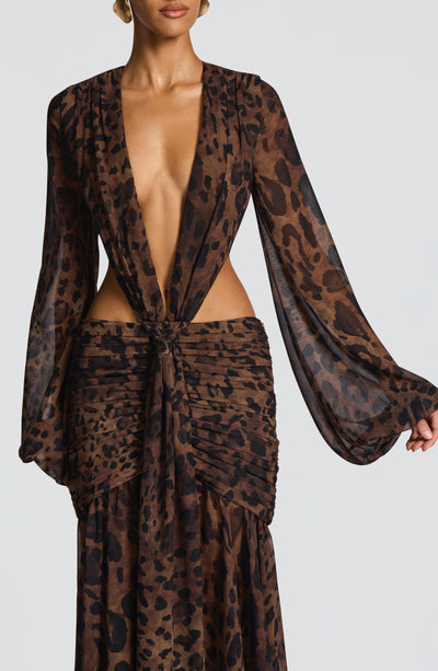 HUDA Maxi Dress - Leopard Print