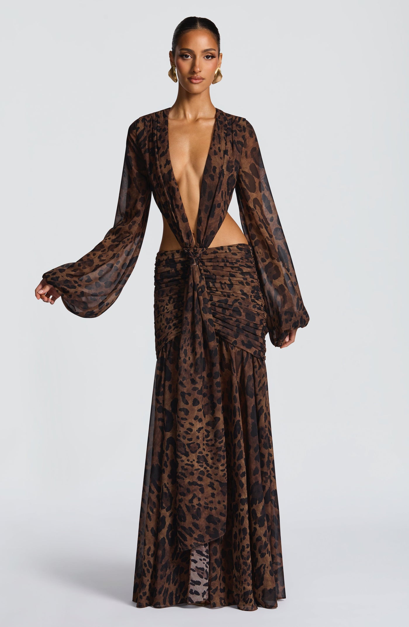 HUDA Maxi Dress - Leopard Print