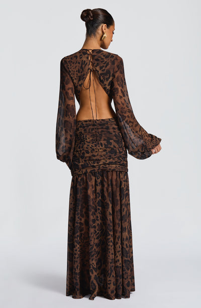 HUDA Maxi Dress - Leopard Print