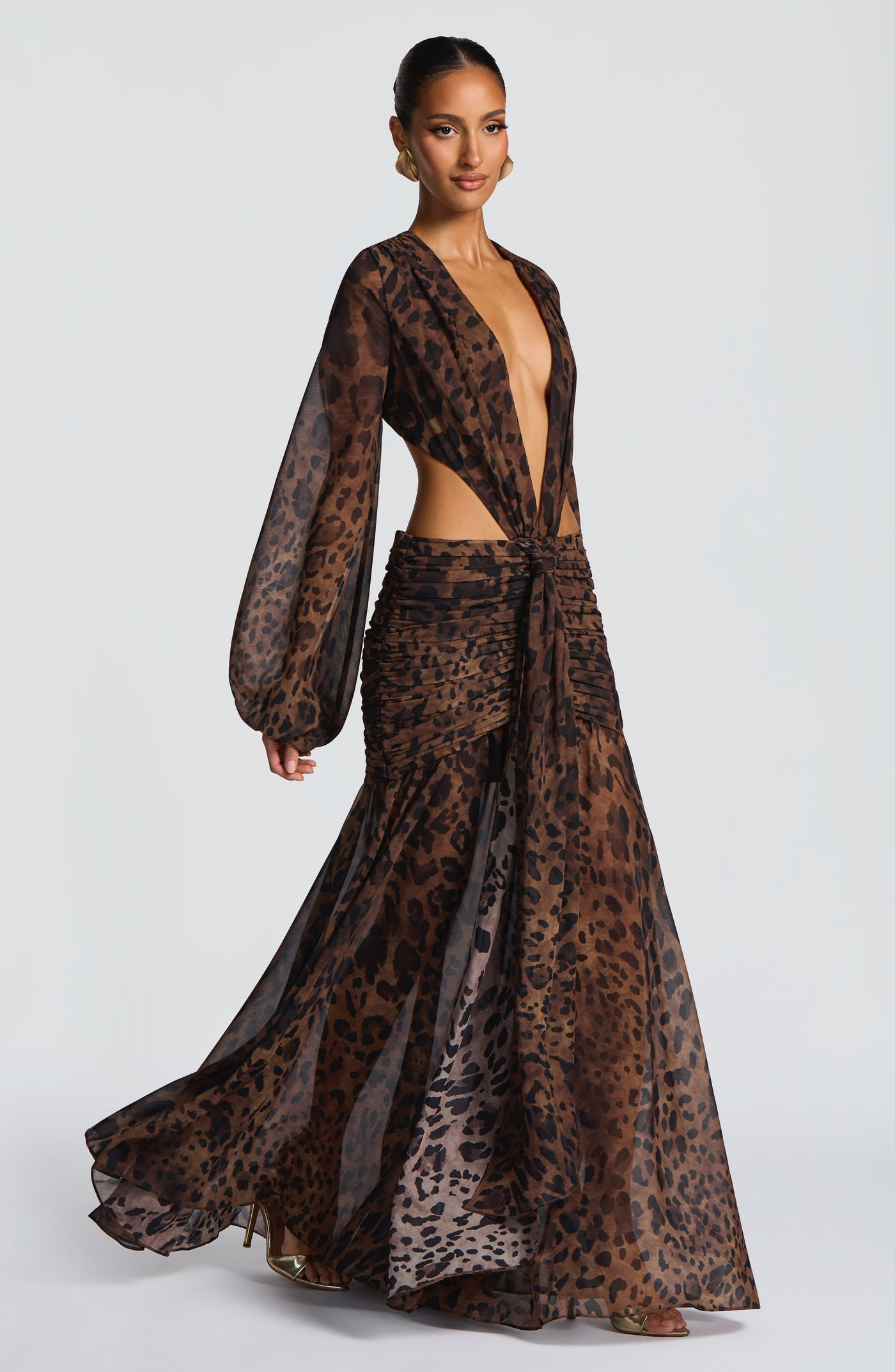 HUDA Maxi Dress - Leopard Print
