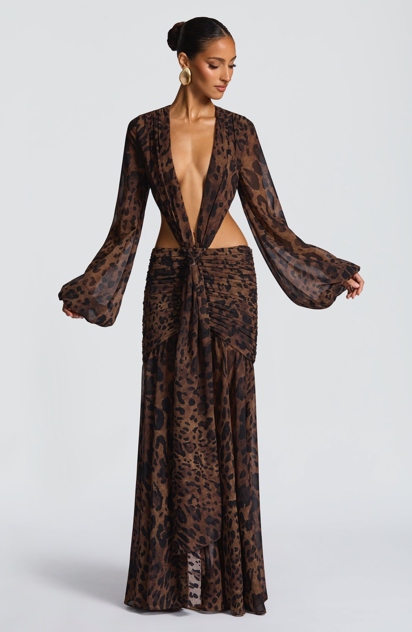 HUDA Maxi Dress - Leopard Print
