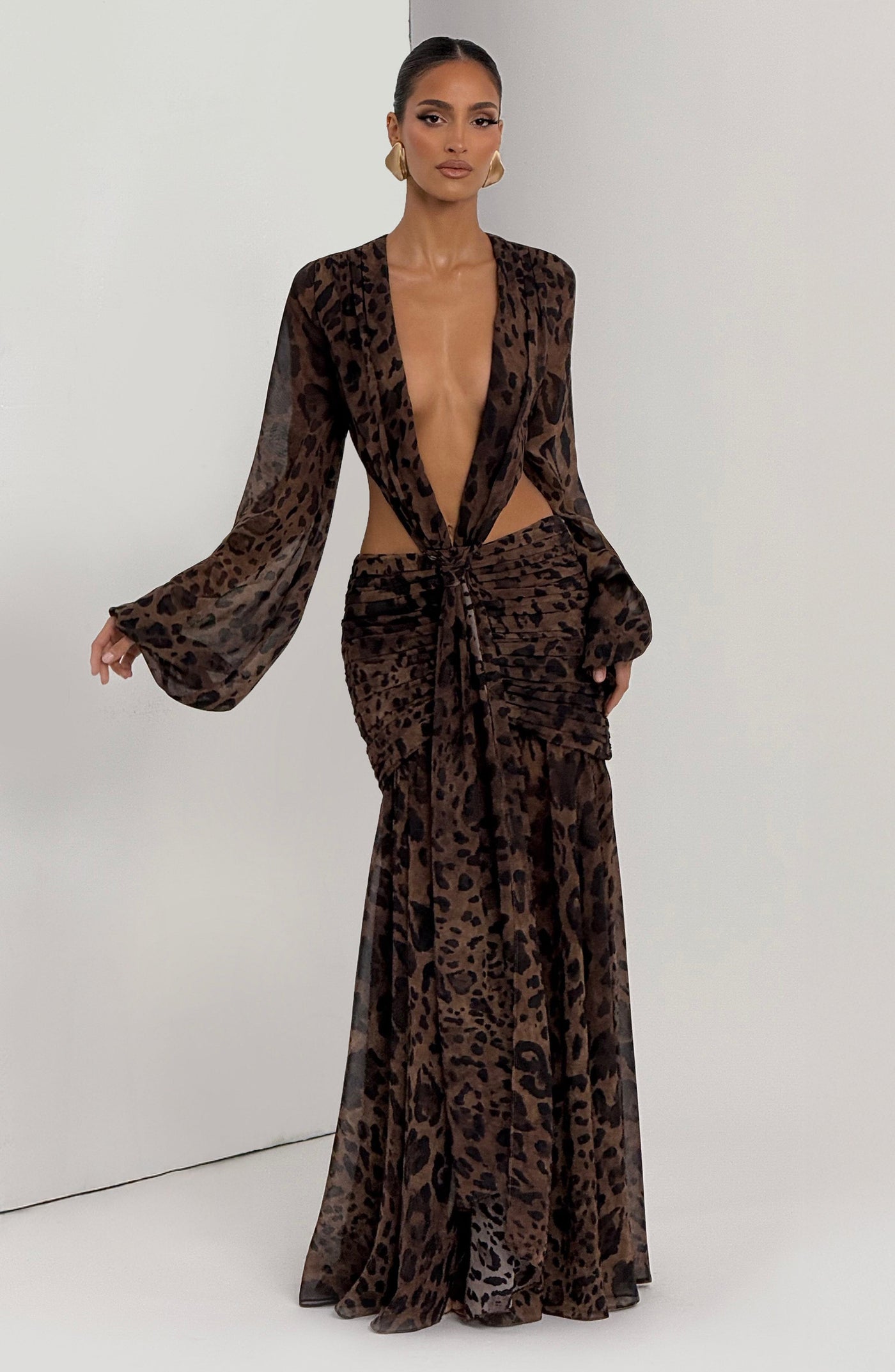 HUDA Maxi Dress - Leopard Print