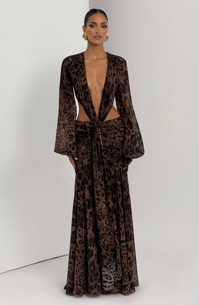 HUDA Maxi Dress - Leopard Print
