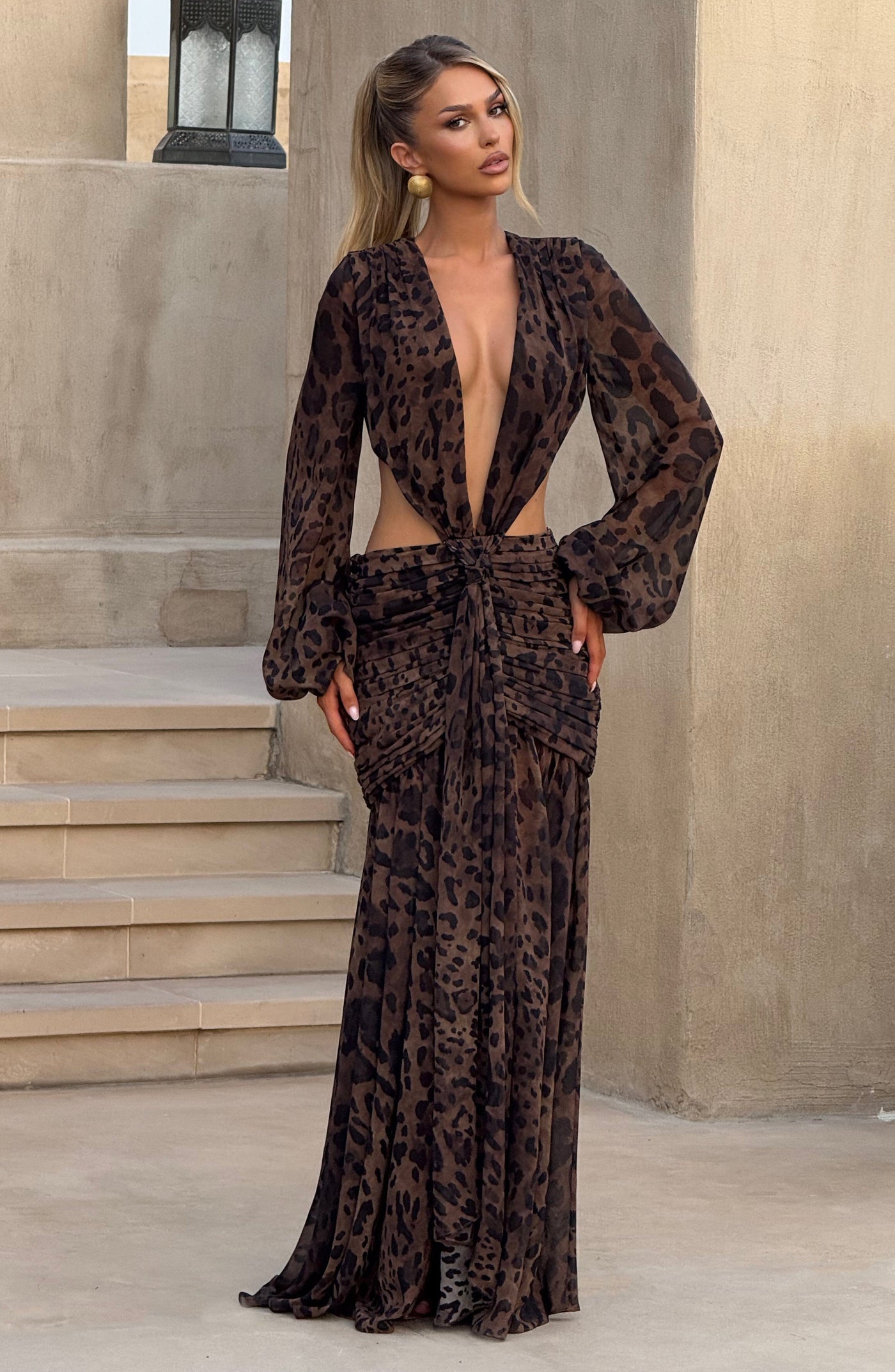 HUDA Maxi Dress - Leopard Print