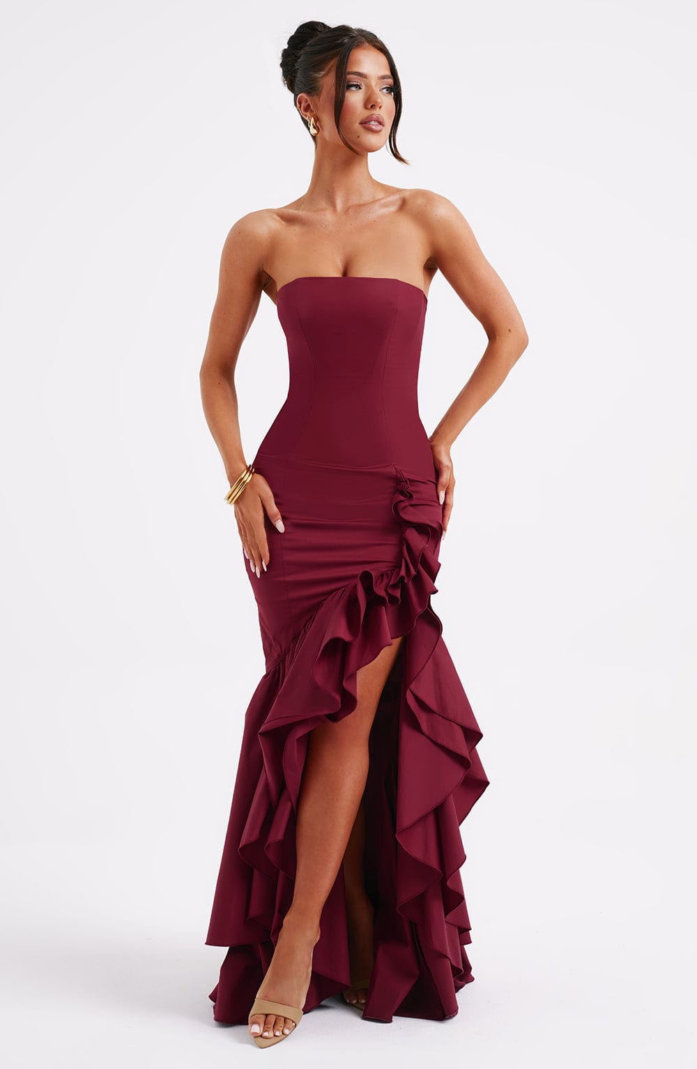 PHOEBE Maxi Dress - Burgundy