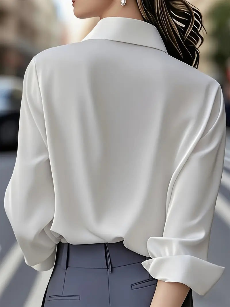 Jenna |  Elegant Long Sleeve Button Down Shirt