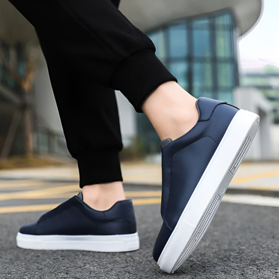 JAY| Navy Leather Sneakers