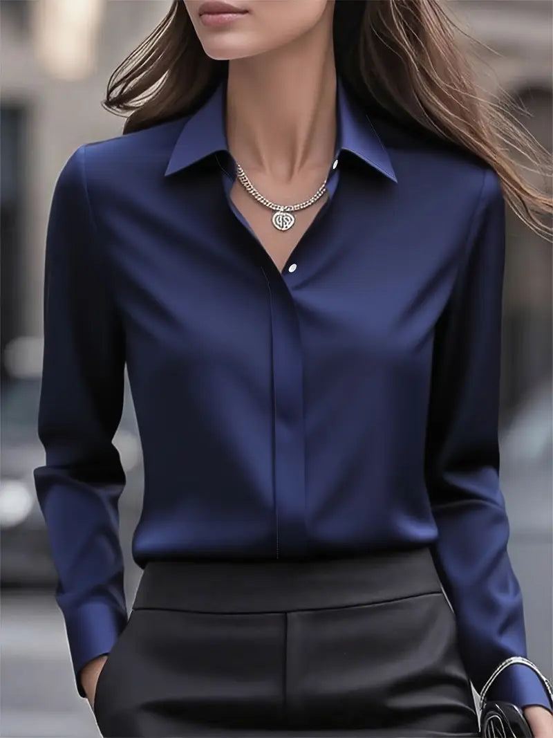 Jenna |  Elegant Long Sleeve Button Down Shirt