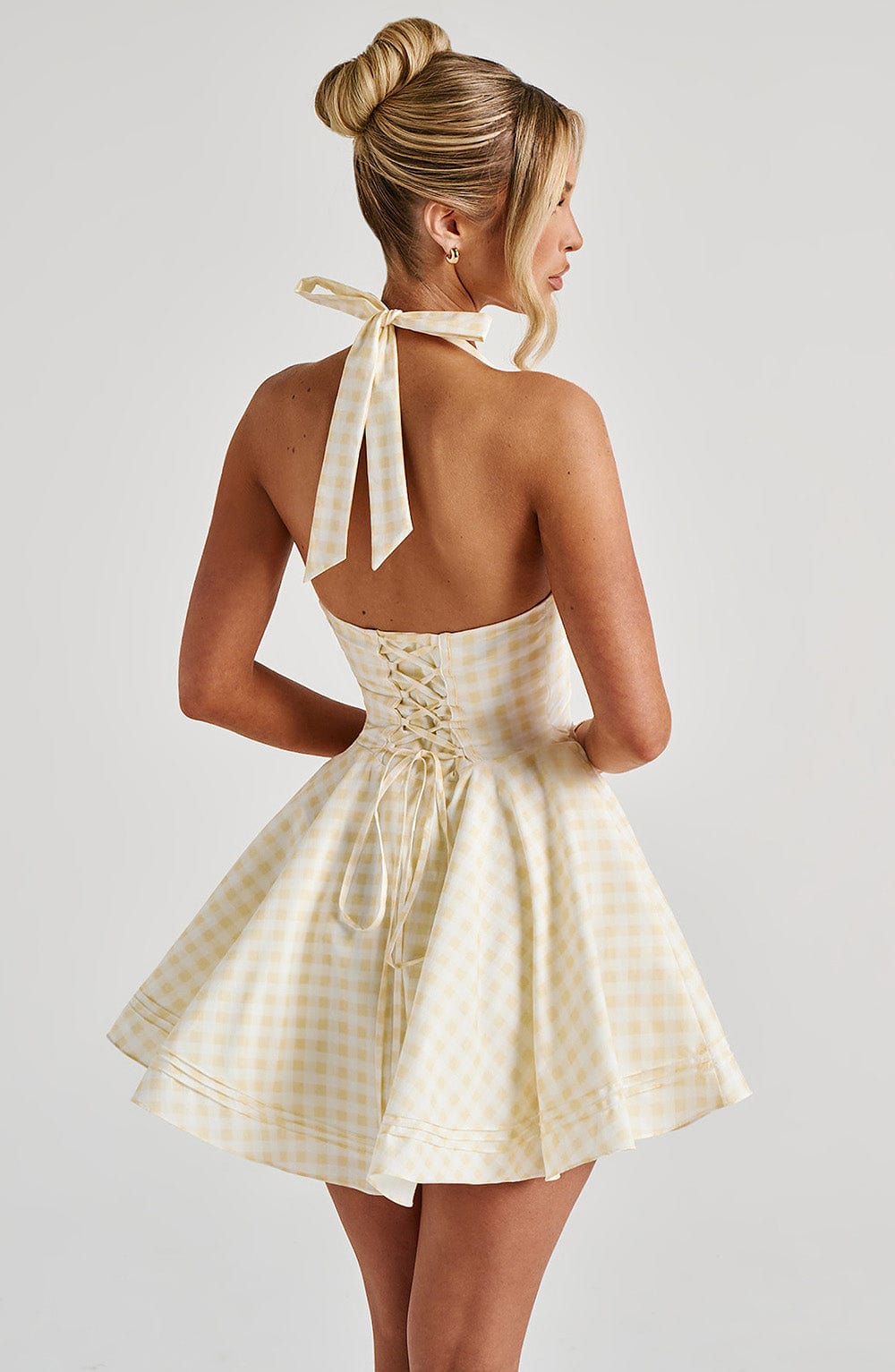 CHELLY Mini Dress - Lemon Gingham