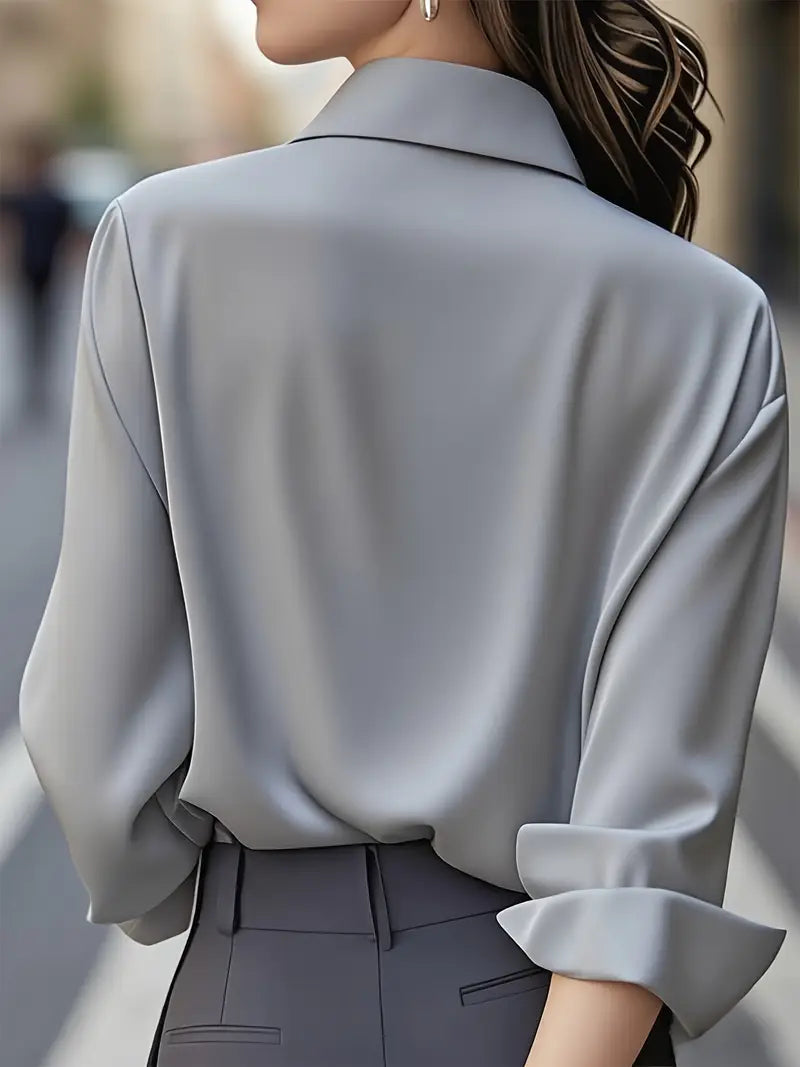 Jenna |  Elegant Long Sleeve Button Down Shirt