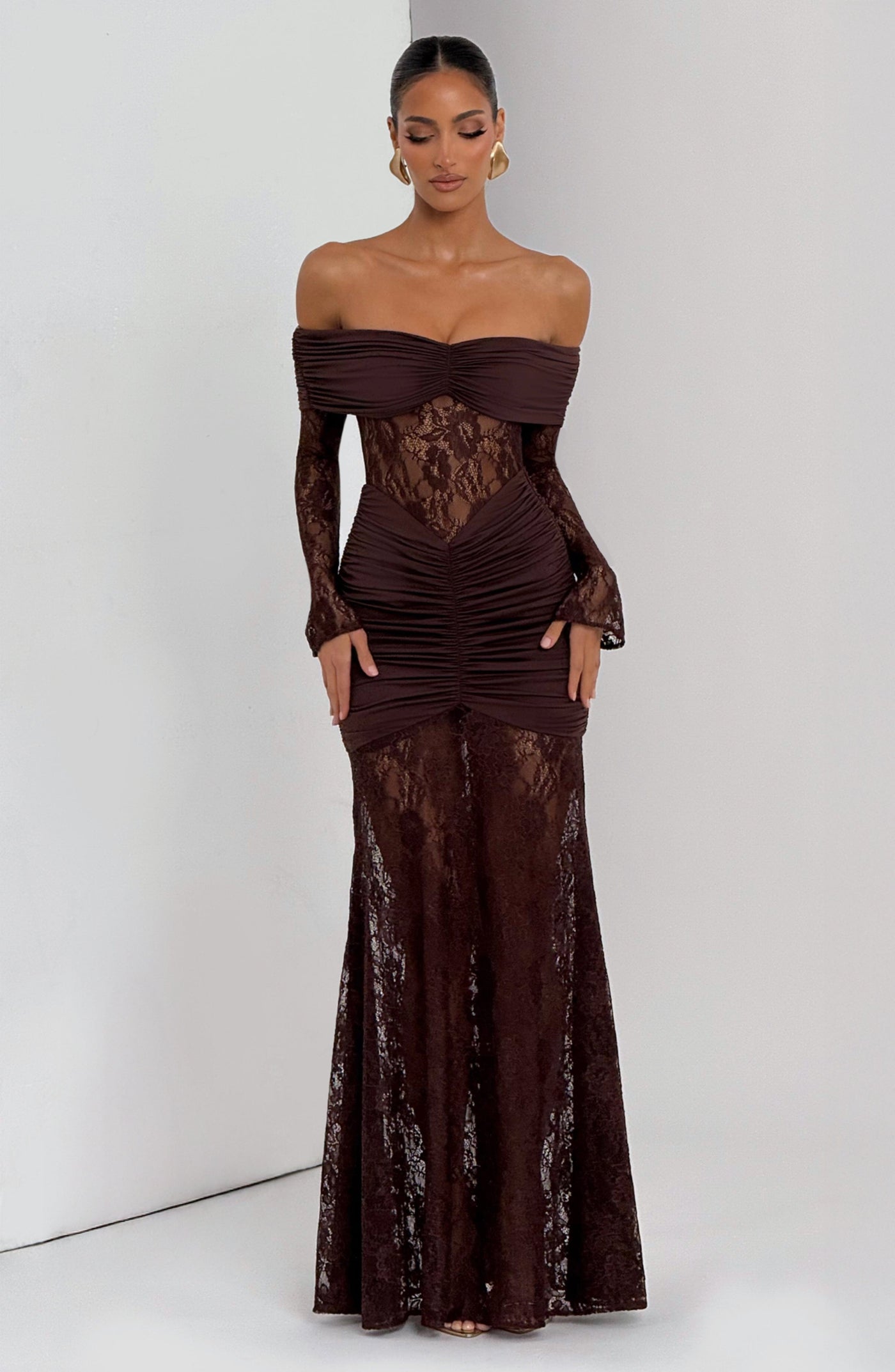 PAULINA Maxi Dress - Plum Brown