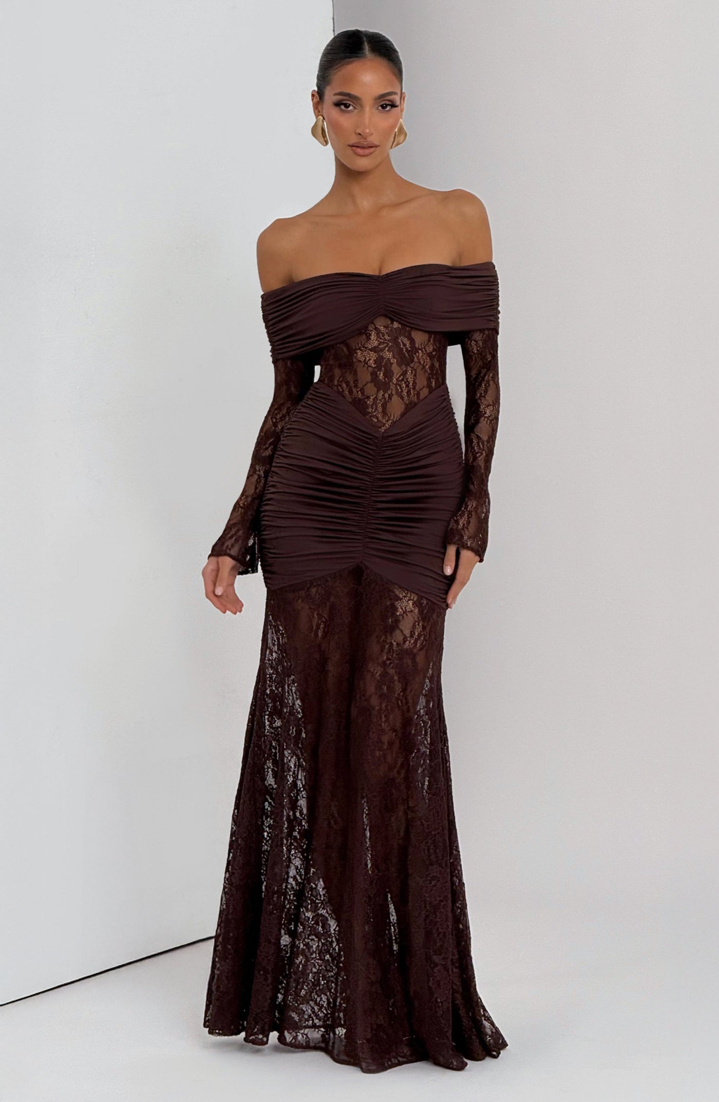 PAULINA Maxi Dress - Plum Brown