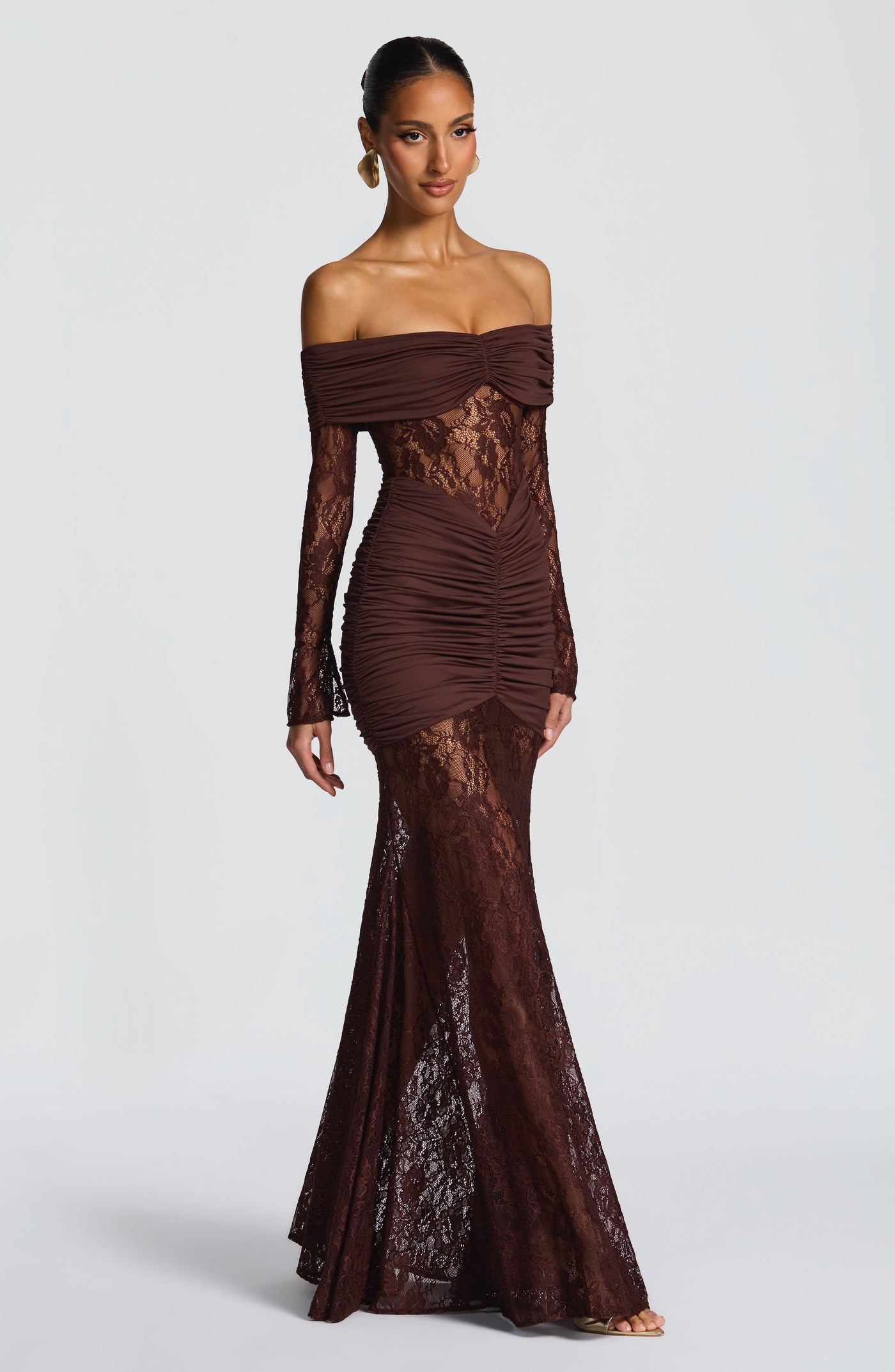 PAULINA Maxi Dress - Plum Brown