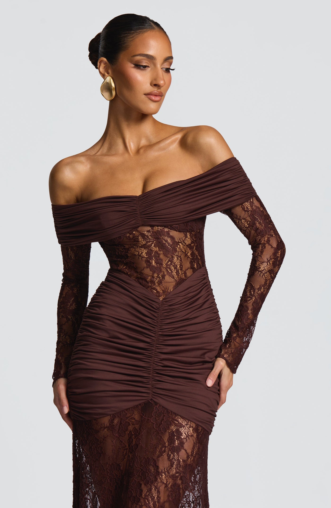 PAULINA Maxi Dress - Plum Brown