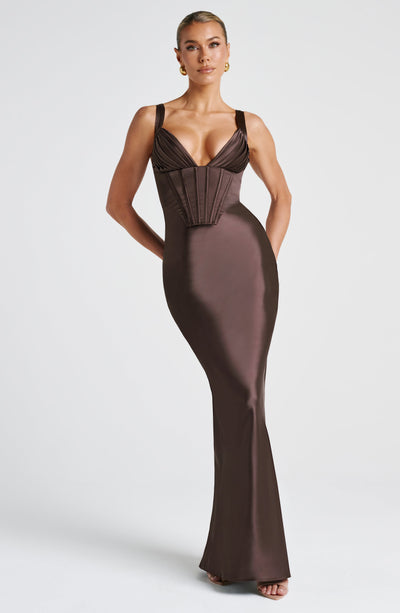 CLEO Maxi Dress - Plum Brown