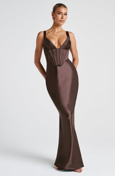 CLEO Maxi Dress - Plum Brown